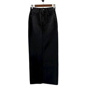 GRLFRND Amara Denim Maxi Pencil Skirt With Back Slit In Loleta Size 24
